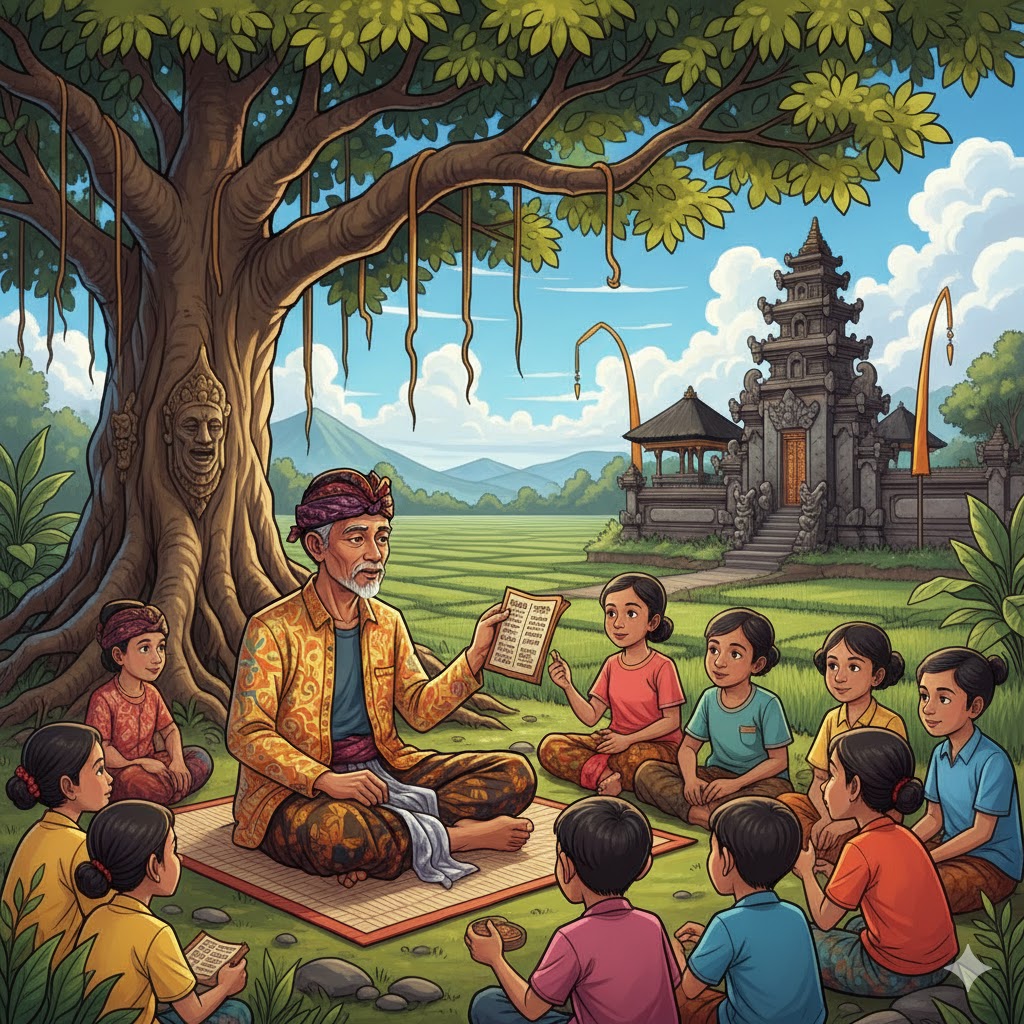 cerpen bahasa Bali, contoh cerpen pendek, sastra Bali, cerita Bali mudah dipahami, budaya Bali, terjemahan cerpen Bali, cerita pendek Bali, belajar bahasa Bali